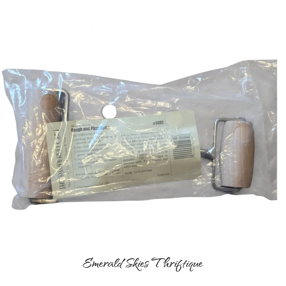 NWT Pampered Chef Pizza Dough Double Roller VINTAGE Sealed Bag #1480 free ship